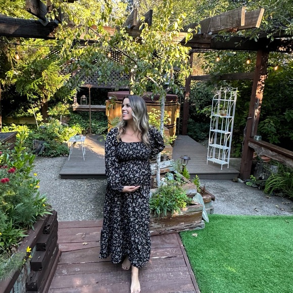 Pinkblush Black Floral Long Sleeve Dress - Picture 5 of 5